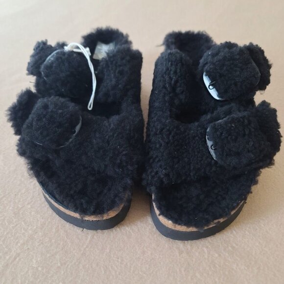 Birkenstock Papillio Arizona Big Buckle Shearling Sandal Black US 6 EU 37 NWOB - Picture 4 of 8